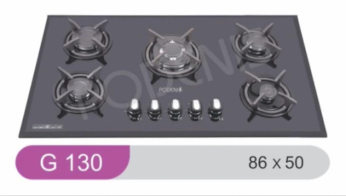 جاق گاز پودنیس مدل G130 ۵ شعله شیشه ایی